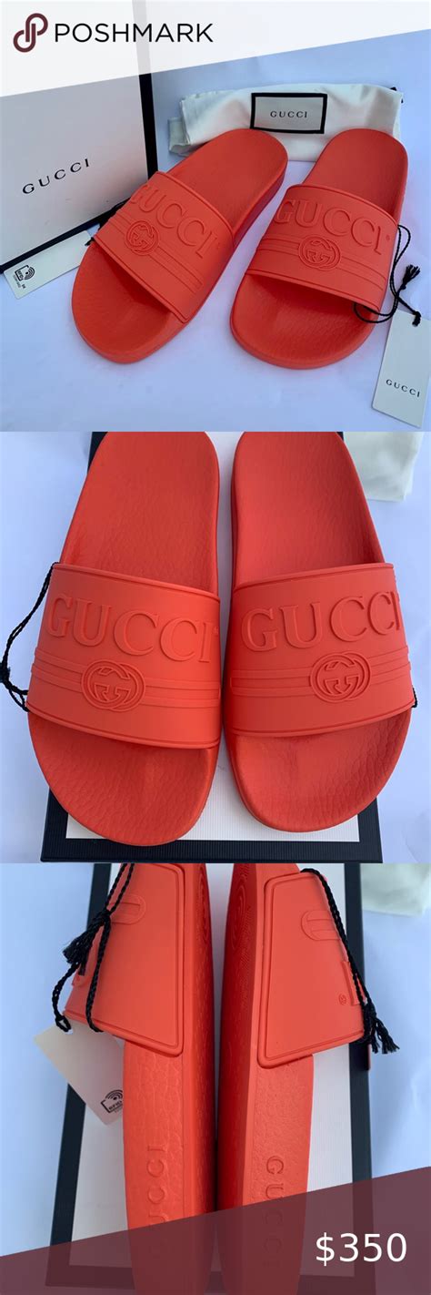 orange gucci shoes|rubber slide sandals orange gucci.